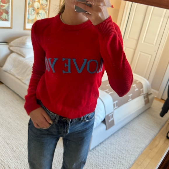 Alberta Ferretti “I LOVE YOU” cashmere sweater. Worn once. Looks new. Size small - Picture 4 of 4